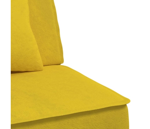 Sofá cama en forma de L terciopelo amarillo 255x140x70 cm