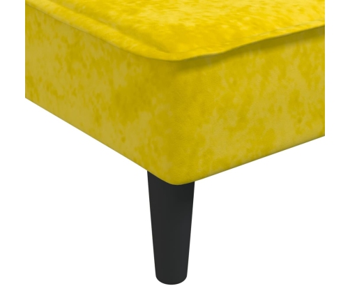 Sofá cama en forma de L terciopelo amarillo 255x140x70 cm