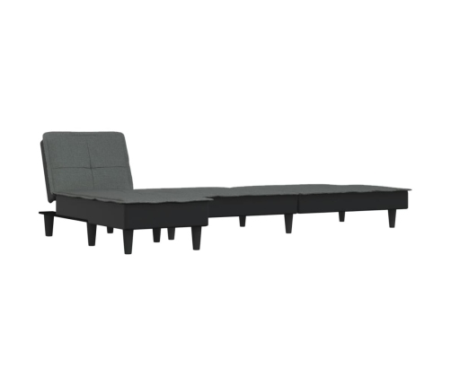 Sofá cama en forma de L tela gris oscuro 255x140x70 cm