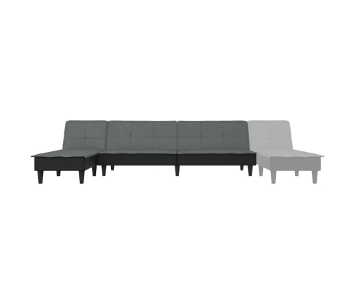 Sofá cama en forma de L tela gris oscuro 255x140x70 cm