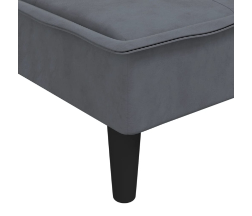 vidaXL Sofá cama en forma de L terciopelo gris oscuro 255x140x70 cm