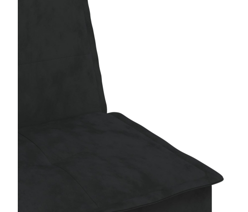 Sofá cama en forma de L terciopelo negro 255x140x70 cm