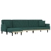 vidaXL Sofá cama en forma de L terciopelo verde oscuro 271x140x70 cm