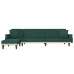 vidaXL Sofá cama en forma de L terciopelo verde oscuro 271x140x70 cm