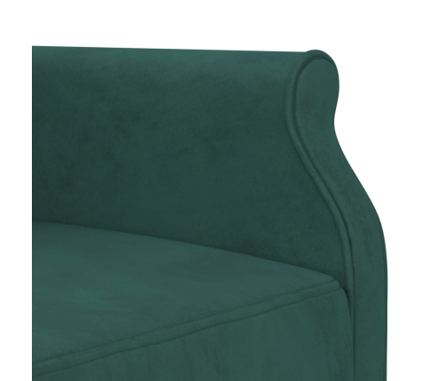 vidaXL Sofá cama en forma de L terciopelo verde oscuro 271x140x70 cm