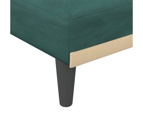 vidaXL Sofá cama en forma de L terciopelo verde oscuro 271x140x70 cm