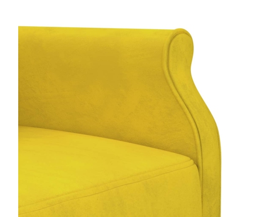 Sofá cama en forma de L terciopelo amarillo 271x140x70 cm