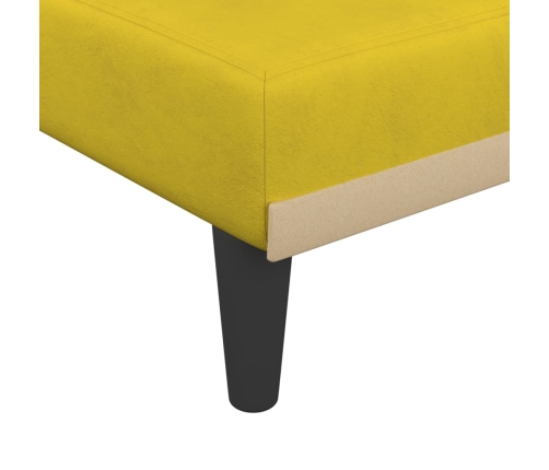 Sofá cama en forma de L terciopelo amarillo 271x140x70 cm