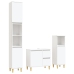 Set de muebles de baño 3 piezas madera contrachapada blanco