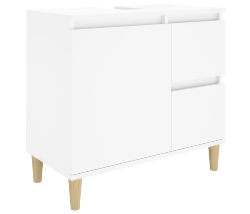 Set de muebles de baño 3 piezas madera contrachapada blanco