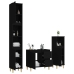 Set de muebles de baño 3 piezas madera contrachapada negro