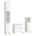 Set de muebles baño 3 pzas madera contrachapada blanco brillo