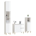 Set de muebles baño 3 pzas madera contrachapada blanco brillo