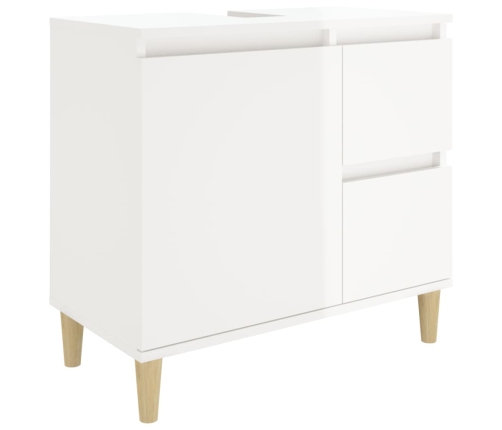 Set de muebles baño 3 pzas madera contrachapada blanco brillo