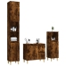 Set de muebles baño 3 pzas madera contrachapada roble ahumado