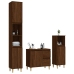 Set de muebles de baño 3 pzas madera contrachapada roble marrón