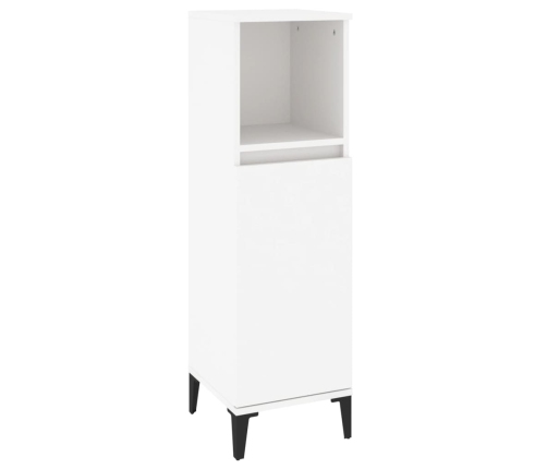 Set de muebles de baño 3 piezas madera contrachapada blanco