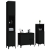 Set de muebles de baño 3 piezas madera contrachapada negro