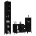 Set de muebles de baño 3 piezas madera contrachapada negro