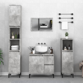 Set de muebles baño 3 pzas madera contrachapada gris hormigón