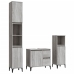 Set de muebles de baño 3 pzas madera contrachapada gris sonoma