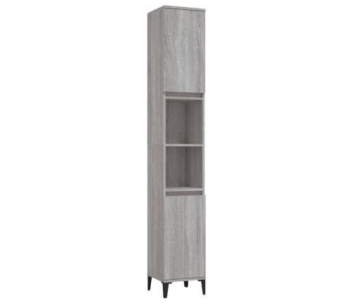 Set de muebles de baño 3 pzas madera contrachapada gris sonoma