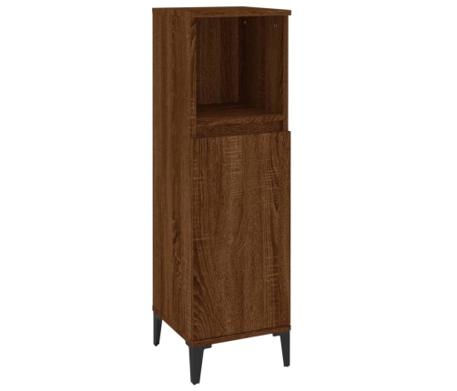 Set de muebles de baño 3 pzas madera contrachapada roble marrón