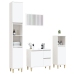 Juego de muebles de baño 4 pzas madera contrachapada blanco