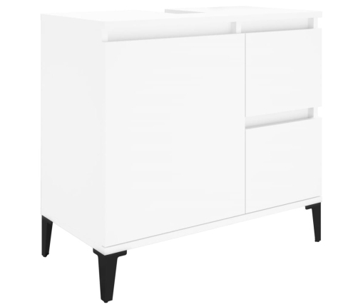 Juego de muebles de baño 4 pzas madera contrachapada blanco