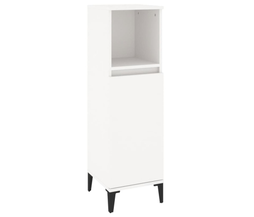 Juego de muebles de baño 4 pzas madera contrachapada blanco