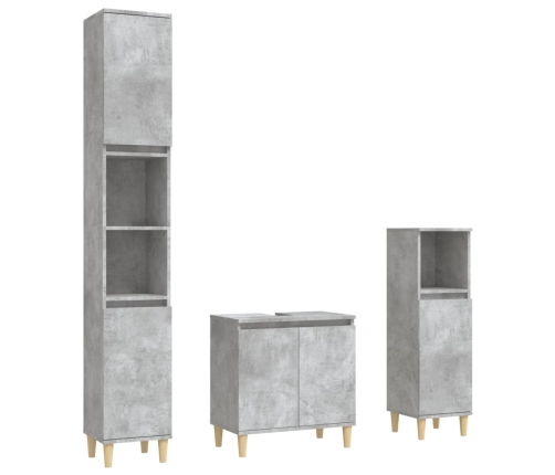 Set muebles de baño 2 piezas madera contrachapada gris hormigón