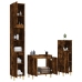 Set de muebles baño 3 pzas madera contrachapada roble ahumado