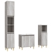 Set de muebles de baño 3 pzas madera contrachapada gris sonoma