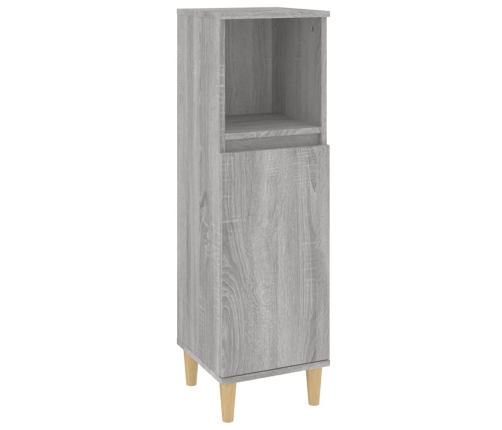 Set de muebles de baño 3 pzas madera contrachapada gris sonoma