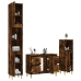 Set de muebles baño 3 pzas madera contrachapada roble ahumado