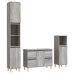 Set de muebles de baño 3 pzas madera contrachapada gris sonoma