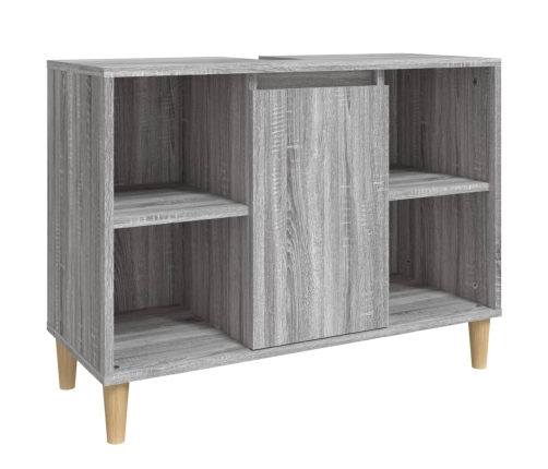 Set de muebles de baño 3 pzas madera contrachapada gris sonoma