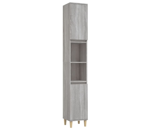 Set de muebles de baño 3 pzas madera contrachapada gris sonoma