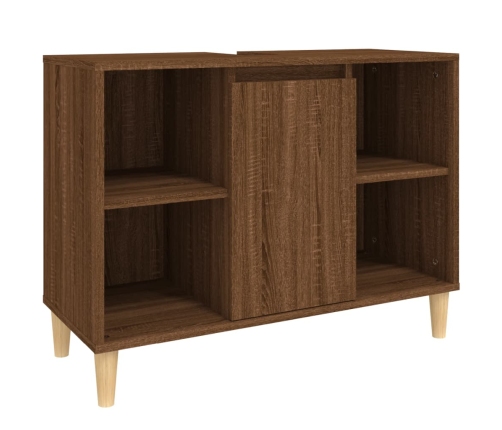 Set de muebles baño 3 pzas madera contrachapada roble marrón