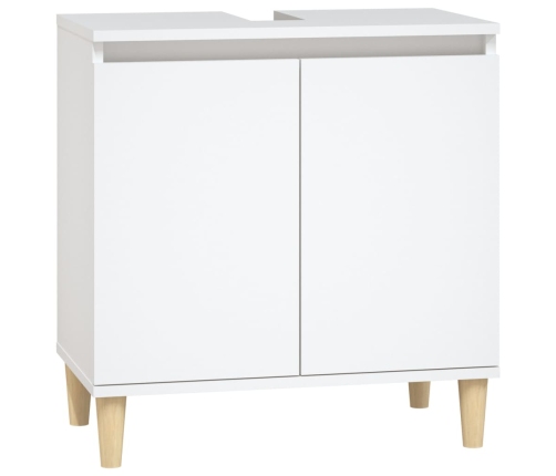 Juego de muebles de baño 4 pzas madera contrachapada blanco