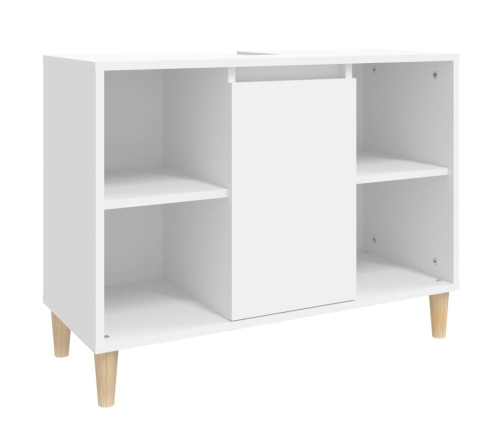 Juego de muebles de baño 4 pzas madera contrachapada blanco