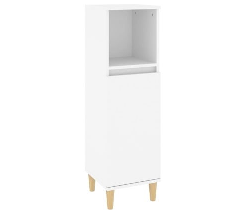 Juego de muebles de baño 4 pzas madera contrachapada blanco