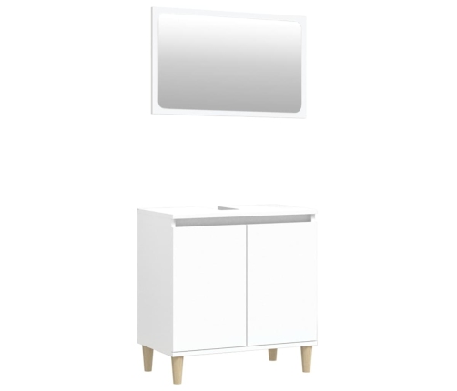 Juego de muebles de baño 2 pzas madera contrachapada blanco