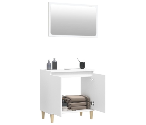 Juego de muebles de baño 2 pzas madera contrachapada blanco