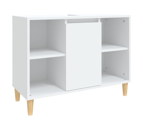 Juego de muebles de baño 2 pzas madera contrachapada blanco