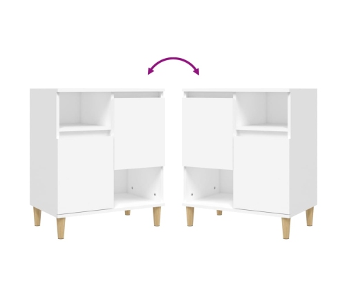 Aparadores 2 uds madera contrachapada blanco 60x35x70 cm