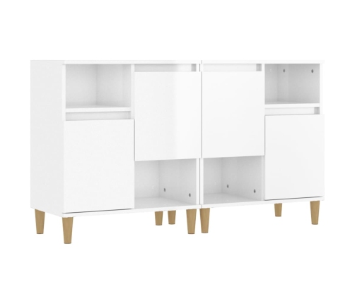 Aparadores 2 uds madera contrachapada blanco brillo 60x35x70 cm