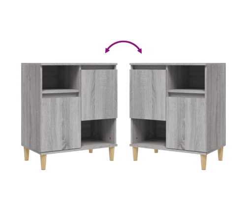 Aparadores 2 uds madera contrachapada gris Sonoma 60x35x70 cm