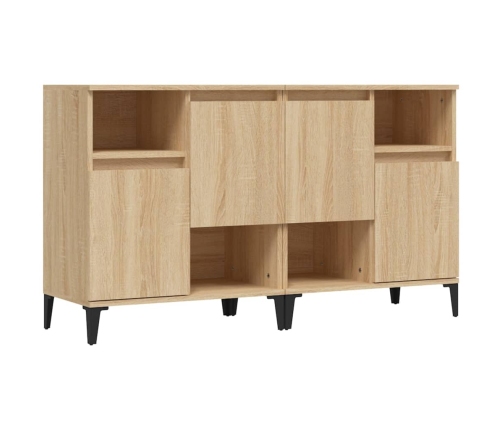 Aparadores 2 uds madera contrachapada roble Sonoma 60x35x70 cm