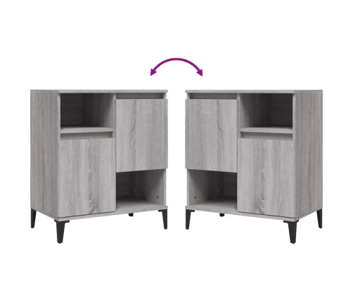 Aparadores 2 uds madera contrachapada gris Sonoma 60x35x70 cm